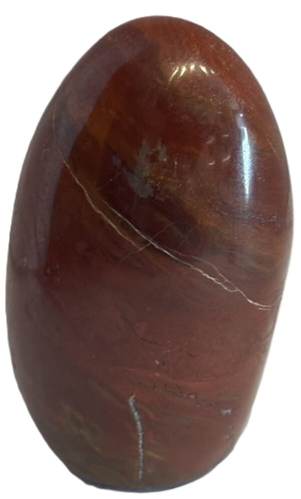 Polished carnelian standing freeform specimen5 2 sians emporium Smooth polished carnelian standing freeform with deep red and terracotta tones natural mineral veining and a flat self standing base